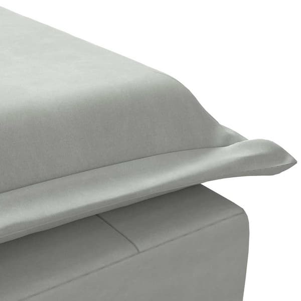 Massageschäslong med bolster ljusgrå sammet
