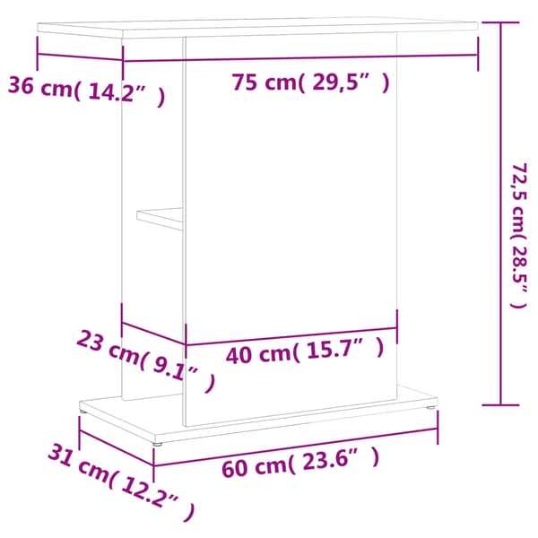 Akvariestativ vit 75x36x72,5 cm konstruerat trä