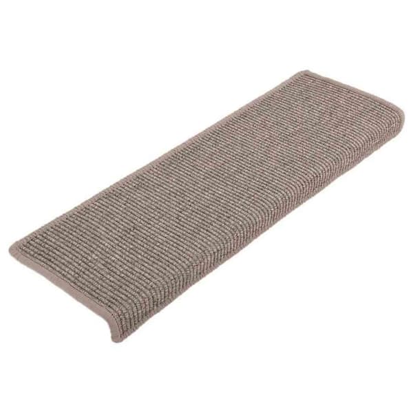 Trappmattor 15 st 65x21x4 cm mörkbeige rektangulär kant