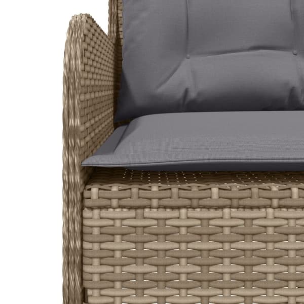 Trädgårdssoffa med dynor L-formad beige konstrotting