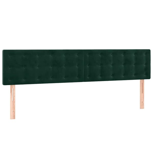 Ramsäng med madrass mörkgrön 200x200 cm sammet