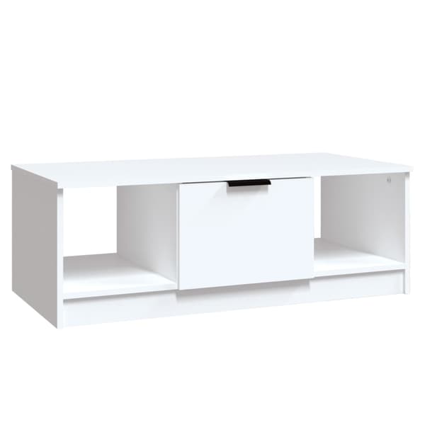 Soffbord vit 102x50x36 cm konstruerat trä