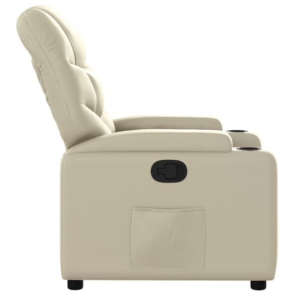 Reclinerfåtölj gräddvit konstläder