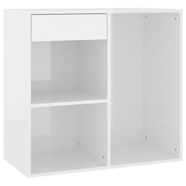 Sminkskåp vit högglans 80x40x75 cm konstruerat trä
