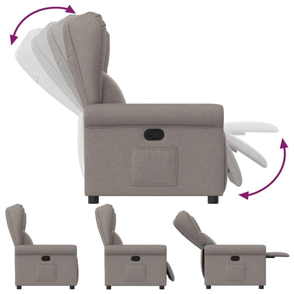 Reclinerfåtölj taupe tyg