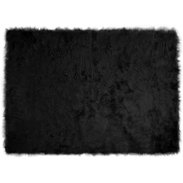 Fuskfäll matta TAFALLA Svart 120 x 170 cm Polyester