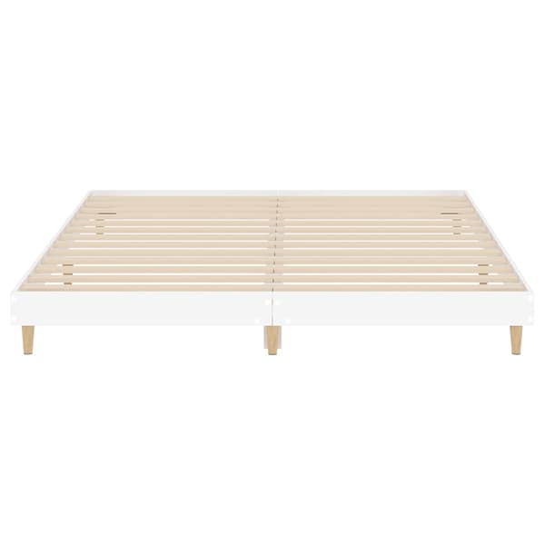 Sängram vit 200x200 cm konstruerat trä