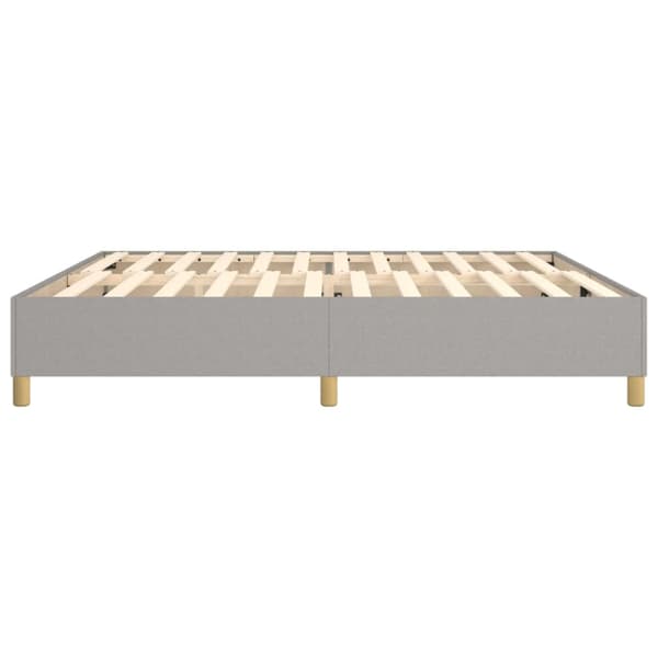 Boxspring-sängram ljusgrå 200x200 cm tyg