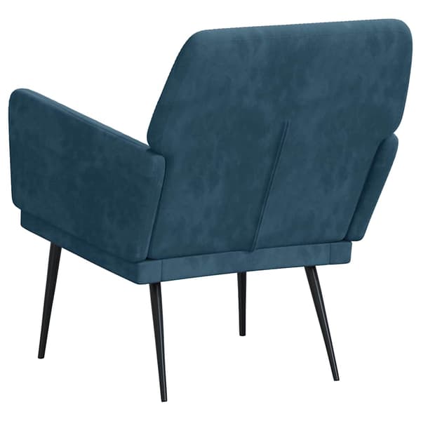 Fåtölj blå 62x79x79 cm sammet