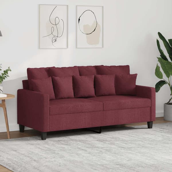 2-sitssoffa vinröd 140 cm tyg