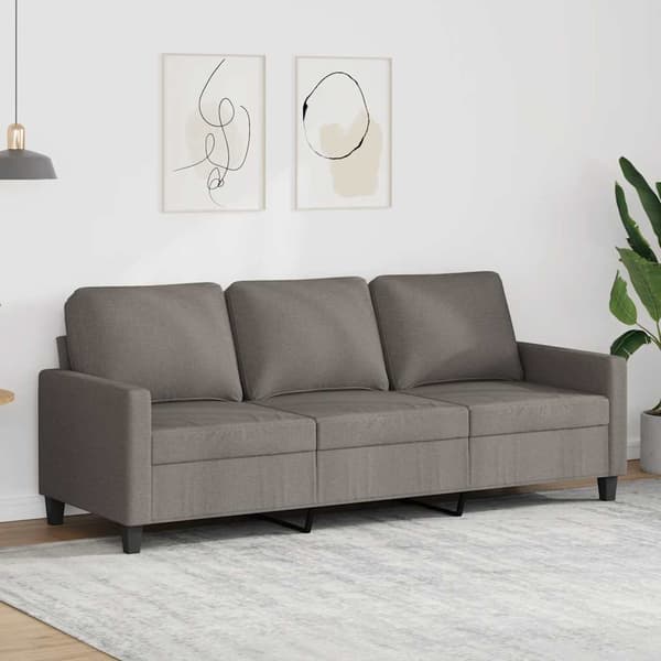 3-sitssoffa taupe 180 cm tyg