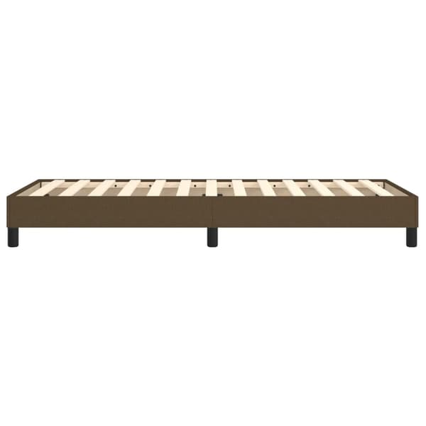 Boxspring-sängram mörkbrun 100x200 cm tyg