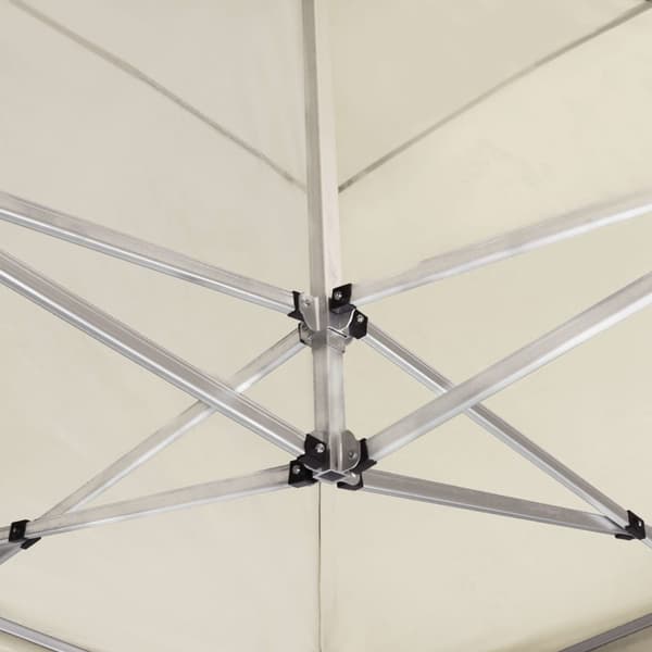 Hopfällbart partytält aluminium 6x3 m gräddvit