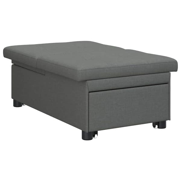Pull Out Sofa Bed Mörkgrå 194 x 50 x 82 cm tyg