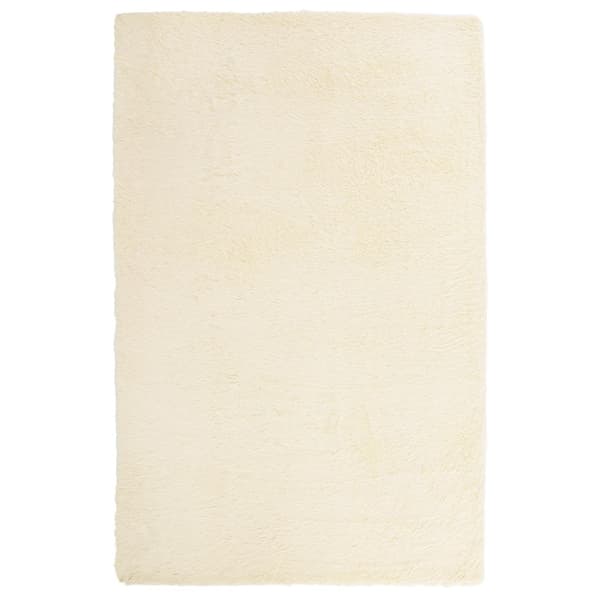 Ryamatta med lång lugg NAVARRA gräddvit 130x200 cm polyester