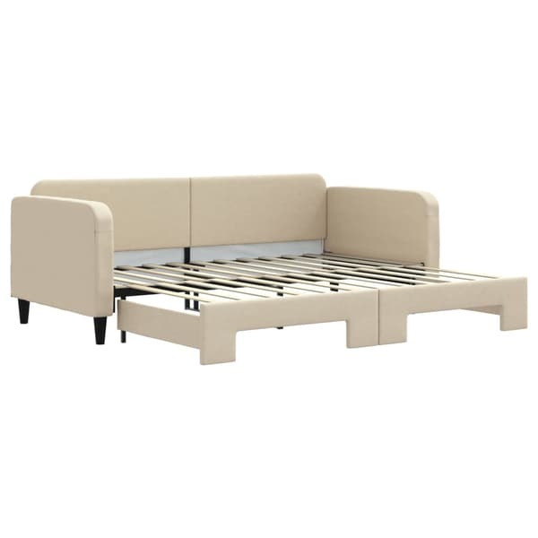 Dagbädd utdragbar gräddvit 90x200 cm tyg