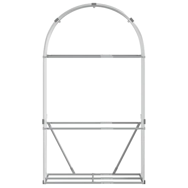 Vedställ silver 120x45x210 cm galvaniserat stål