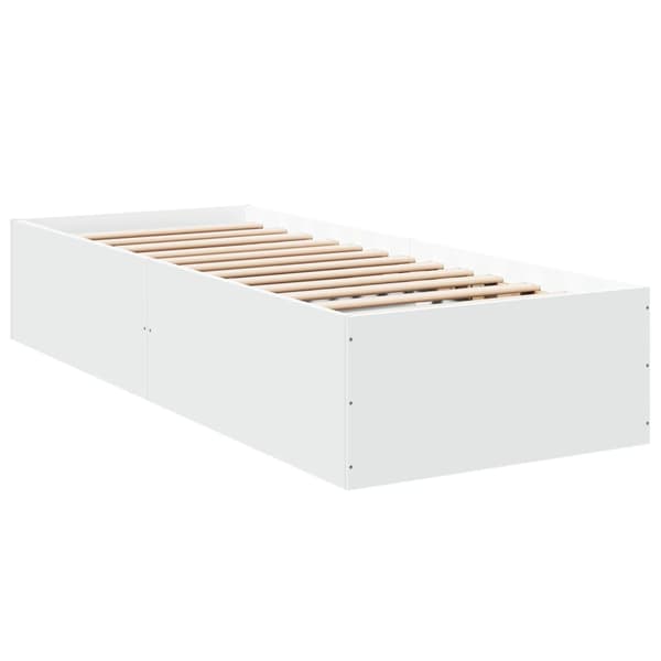 Sängram vit 90x200 cm konstruerat trä