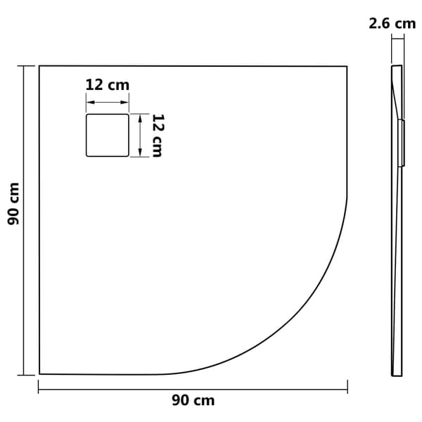 Duschkar SMC brun 90x90 cm