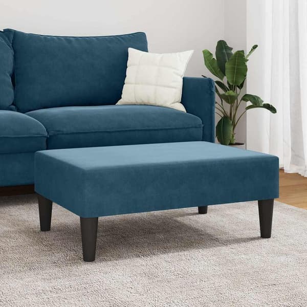 Fotpall Blå 77x55x31 cm sammet