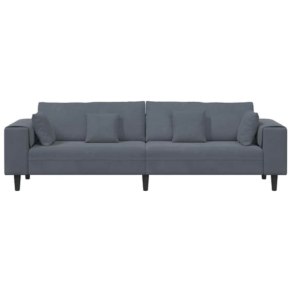 Soffa Mörkgrå 250 x 77 x 76 cm Sammet
