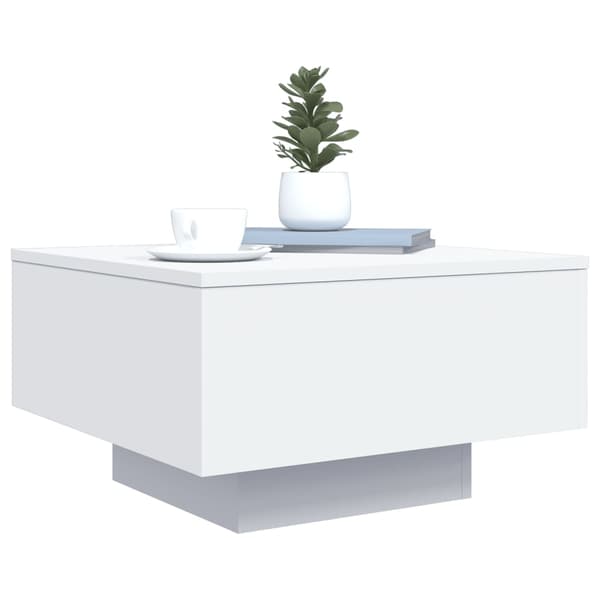 Soffbord vit 55x55x31 cm konstruerat trä