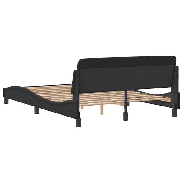 Bed Frame "Dover" Black 140x190 cm Faux Leather