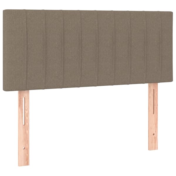 Ramsäng med madrass taupe 80x200 cm tyg