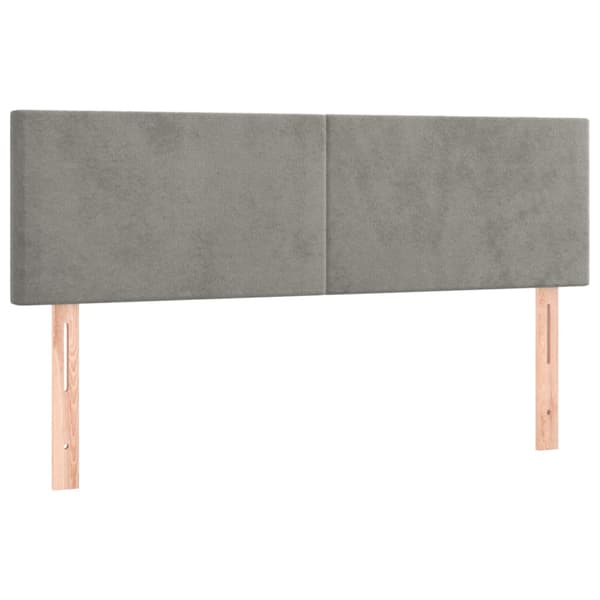 Ramsäng med madrass ljusgrå 140x190 cm sammet