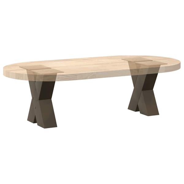 Soffbordsben X-formade 2 st naturstål 40x(30-31) cm stål
