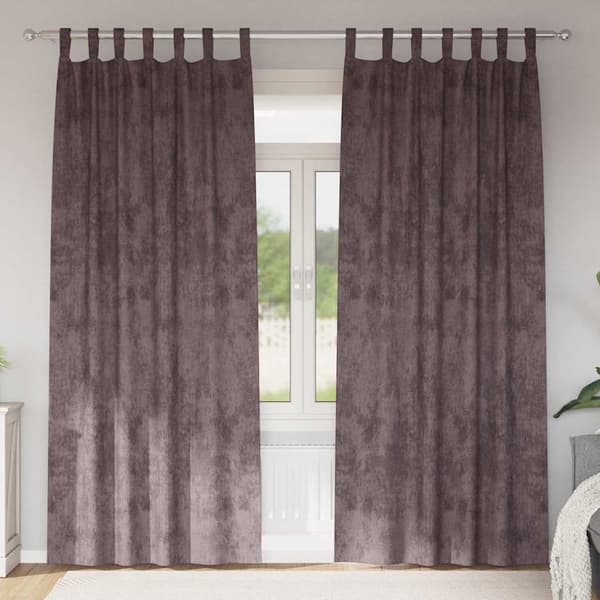 Sammetsgardiner 2 st Brun 260 x 140 cm Sammet