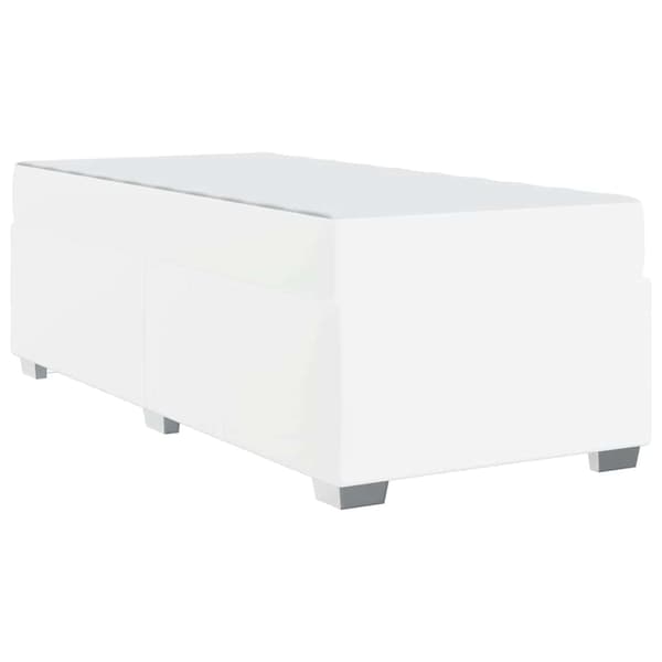 Sängram med madrass Vit 90 x 200 cm tyg