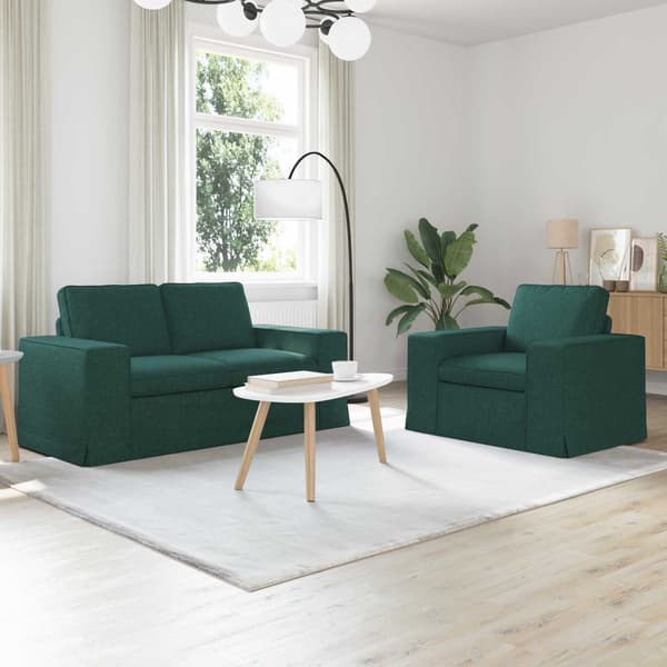 Soffset 2 pcs Mörkgrön 162 x 80 x 82 cm tyg
