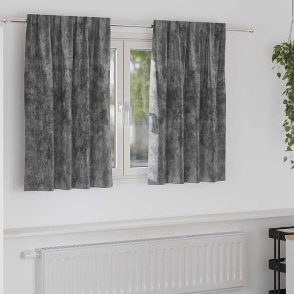 Sammetsgardiner 2 st Grå 140 x 140 cm Sammet