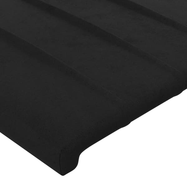 Sänggavel LED svart 100 x 5 x 78/88 cm sammet
