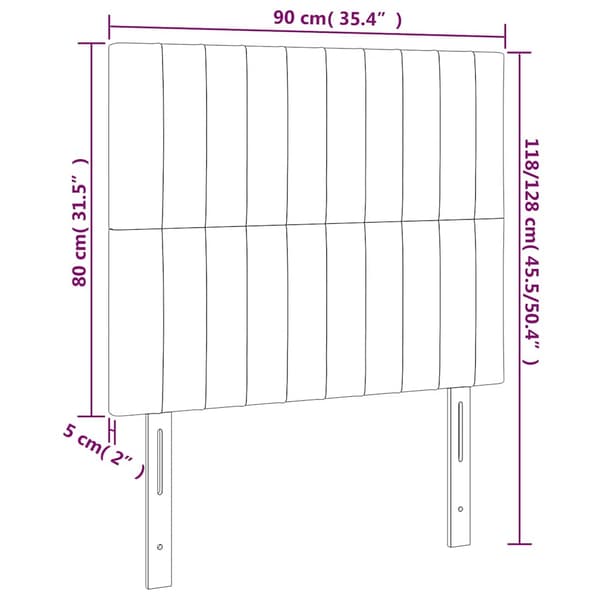 Sänggavel mörkblå 90x5x118/128 cm sammet