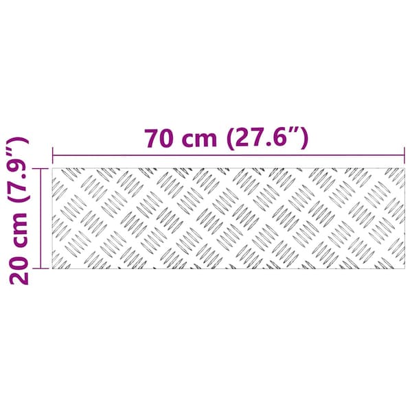 Trappsteg Rektangulär 4 pcs Silver 70 x 20 cm Aluminium