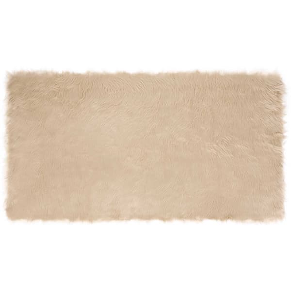 Fuskfäll matta TAFALLA Beige 60 x 110 cm Polyester