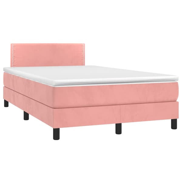 Ramsäng med madrass rosa 120x200 cm sammet