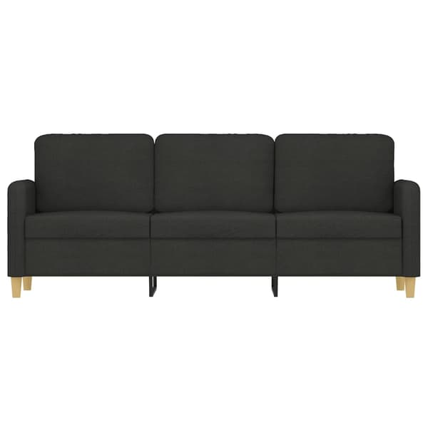 3-sitssoffa svart 180 cm tyg