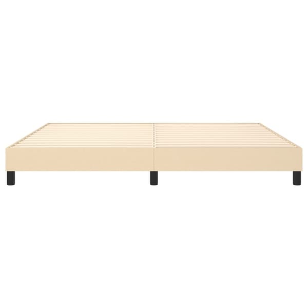 Boxspring-sängram gräddvit 200x200 cm tyg
