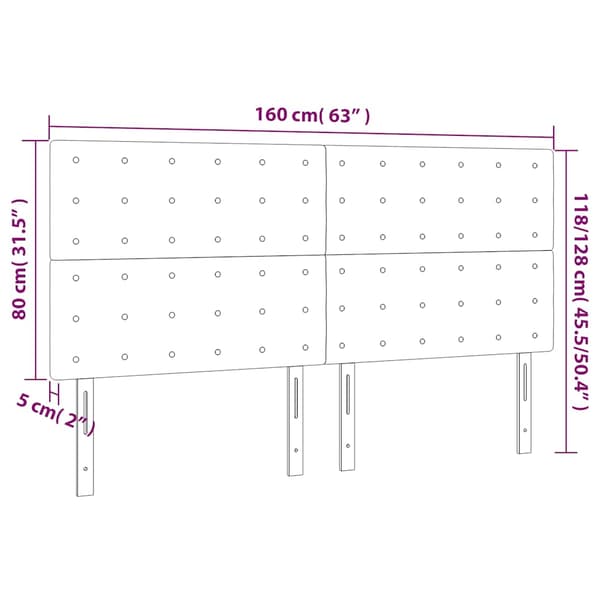 Sänggavel mörkgrön 160x5x118/128 cm sammet