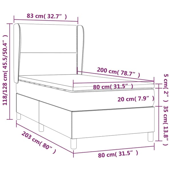 Ramsäng med madrass rosa 80x200 cm sammet