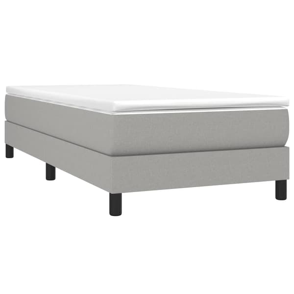 Boxspring-sängram ljusgrå 80x200 cm tyg
