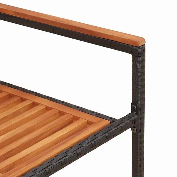 Trädgårds stapelbara stolar 2 pcs Brun och svart