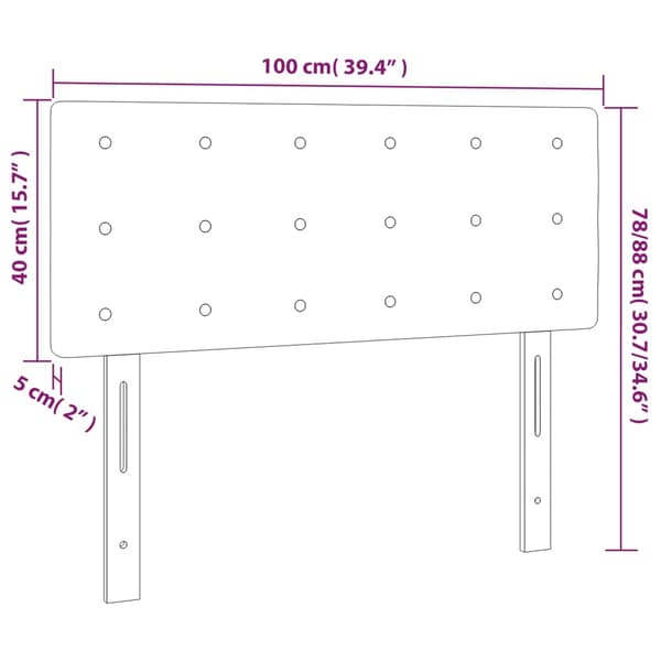 Sänggavel mörkgrå 100x5x78/88 cm sammet