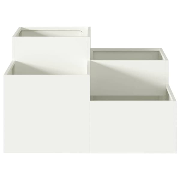 Trädgårdsplanterare Vit 80 x 80 x 48 cm Stål