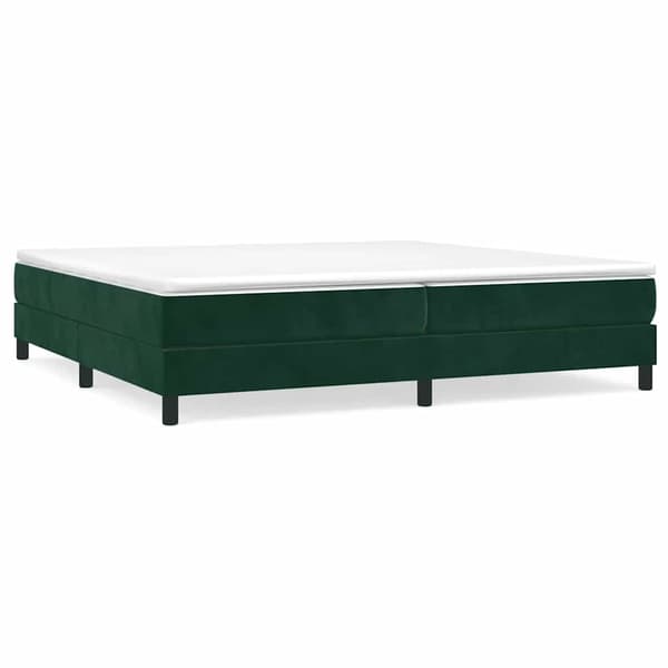 Boxspring-sängram mörkgrön 200x200 cm sammet