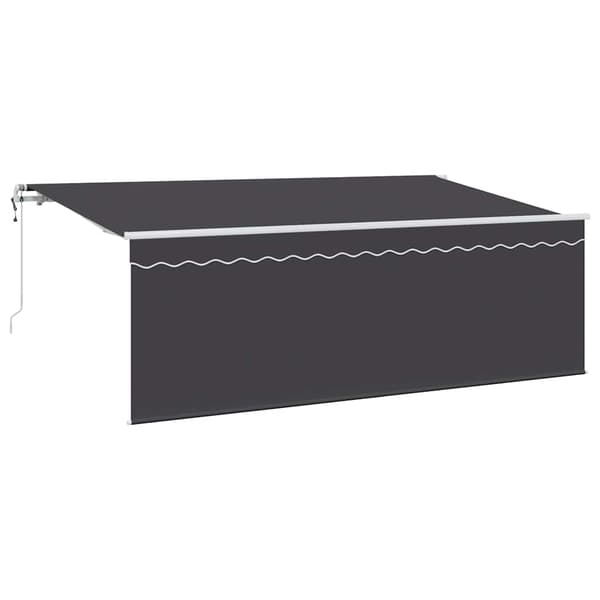 Utfällbar markis Antracit 350 x 200 cm Polyester och aluminium