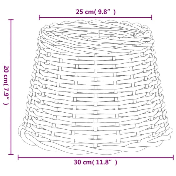 Lampskärm vit Ø30x20 cm korgmaterial